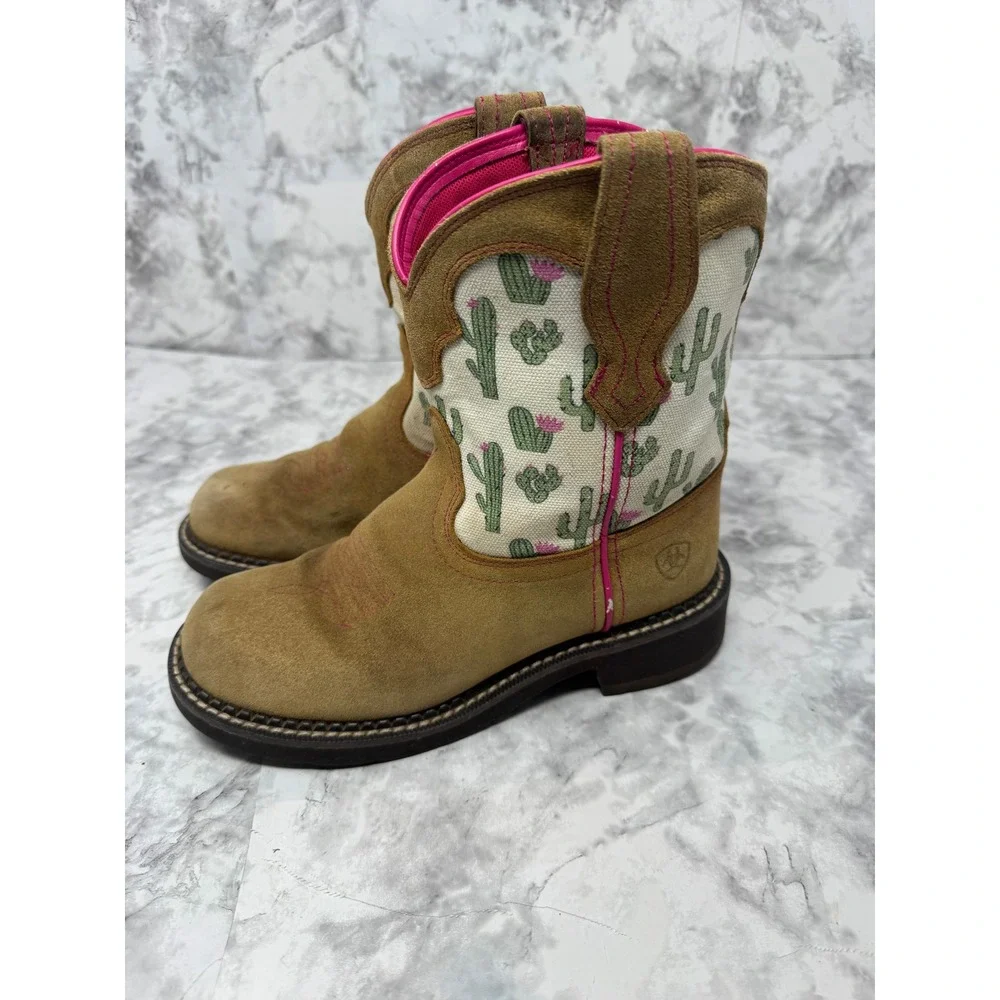 Ariat Fatbaby Heritage Dapper Cactus Tan Suede Western Boots boho festival  6B‎